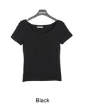 Linen Modal U-Neck Short Sleeve Tee