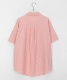 Byuko Color Stripe Seersucker Short Sleeve Shirt