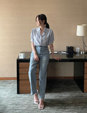 Haibeul Cotton Wide Banding Denim Pants