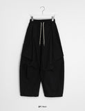 [unisex] Bitmottle Curved Banding Balloon Wide Pants
