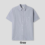 Elu stripe linen short sleeves shirt