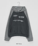 Hekoni ribbed color matching brushed hoodie