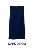 Denim slit long skirt