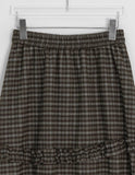 Kohyuri Check Frill Banding Long Skirt