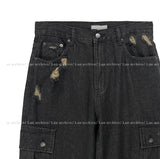 Stopper Damage Cargo Wide Denim Pants