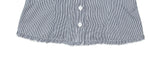 Harper Blue Stripe Shirring Blouse