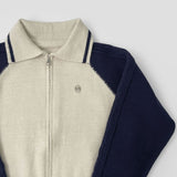Cable Color Matching Design Two-Way Pendant Knit Zip-Up Cardigan