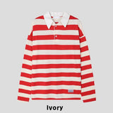 Douji stripe collar t-shirt