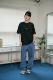 Draw Stitch Embroidered Short Sleeve Tee