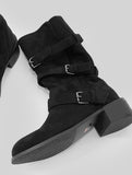 1143 Fold Suede Mid Boots (5cm)