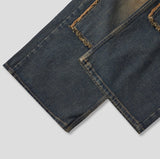 Western wide double knee denim