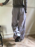 Fairlane Nylon Lace Color Matching Two-Way Long Wide Jogger Pants