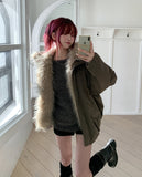 [wool 25%] Kae Damage Off-Shoulder Knit