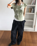 Corrit Keyring Nylon Layered Nylon Two-Way Banding Wide Long Pants