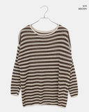 Mui Stripe Round Neck Loose Fit Knit