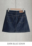 [Non-Fade] Olivew A-Line Denim Mini Skirt