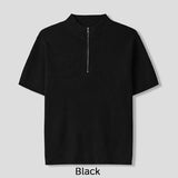 Arno Half-zip Ribbed Short-sleeve Knit