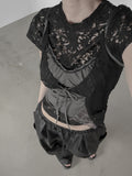 Lace Patchwork Strap Sleeveless