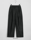 [unisex] Lonve Pintuck Banding Wide Denim Pants