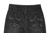 Era Star Patch Washing Damage Wide Pants