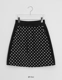 Bokyua brushed dot fleece banding midi skirt