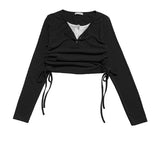 Ugi Color Layered Shirring T-shirt