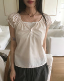 Kuya puff sleeve short sleeve blouse