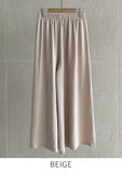 Hazel Wrinkle Short Sleeve T-Blouse Banding Wide Pants Set
