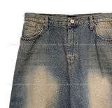 Over sand washing half denim