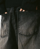 Sand Brush Denim Balloon Pants