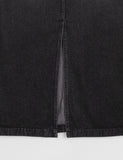 Colan washed denim long skirt