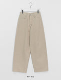 Moite basic color wide cotton pants