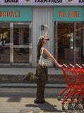 Uni Shirring Wide Cargo Pants