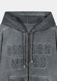 MINED CUT OUT PATCH HOOD ZIP-UP