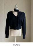 Rasche V-neck ribbed tie cardigan