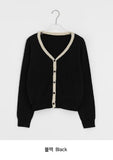 Yoshi Color Matching V-Neck Knit Cardigan