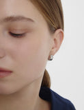 Ice Block Silver One-Touch Earrings M