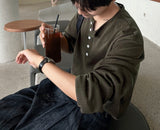 Knit Henry Neck Long Sleeve