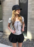 Ritin Pleated Newsboy Cap