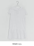 Vail Cap Sleeves Frill Shirring Layered Snap Hood One Piece