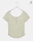 Naun Flower Round Button Short Sleeve T-Shirt