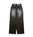 Miya Black Blue Wash Denim Wide Pants