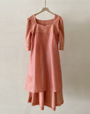 Newvier Heart Neck Puff One Piece