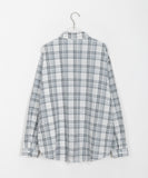 Peoto Check Over Wrinkle Shirt