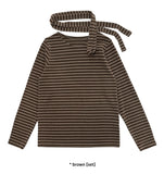 [SET] STRIPE SLEEVE T/SCARF