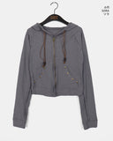 [MADE] Tutty Vintage Wood Slab Cropped Hood Zip-Up