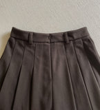 Cello Brushed Pleated Skirt Pants (Belt set)