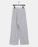 Shudi Stripe Banding Long Wide Pants