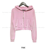Fruits Velvet Setup Hooded Zip-Up