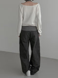 Blend Waffle Layered Halter Sweatshirt